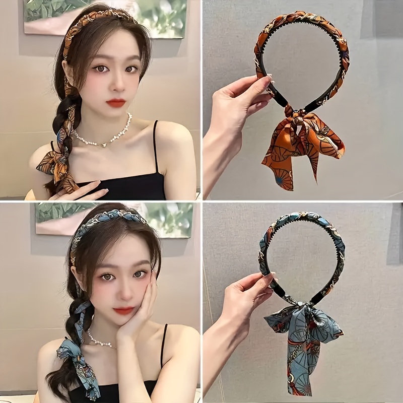 Women Accessories Shop Design - ที่คาดผมลายพิมพ์สไตล์วินเทจ 3 ชิ้น ดีไซน์โบว์สวยงาม เหมาะสำหรับใช้ในชีวิตประจำวัน จับคู่กับชุดได้อย่างลงตัว