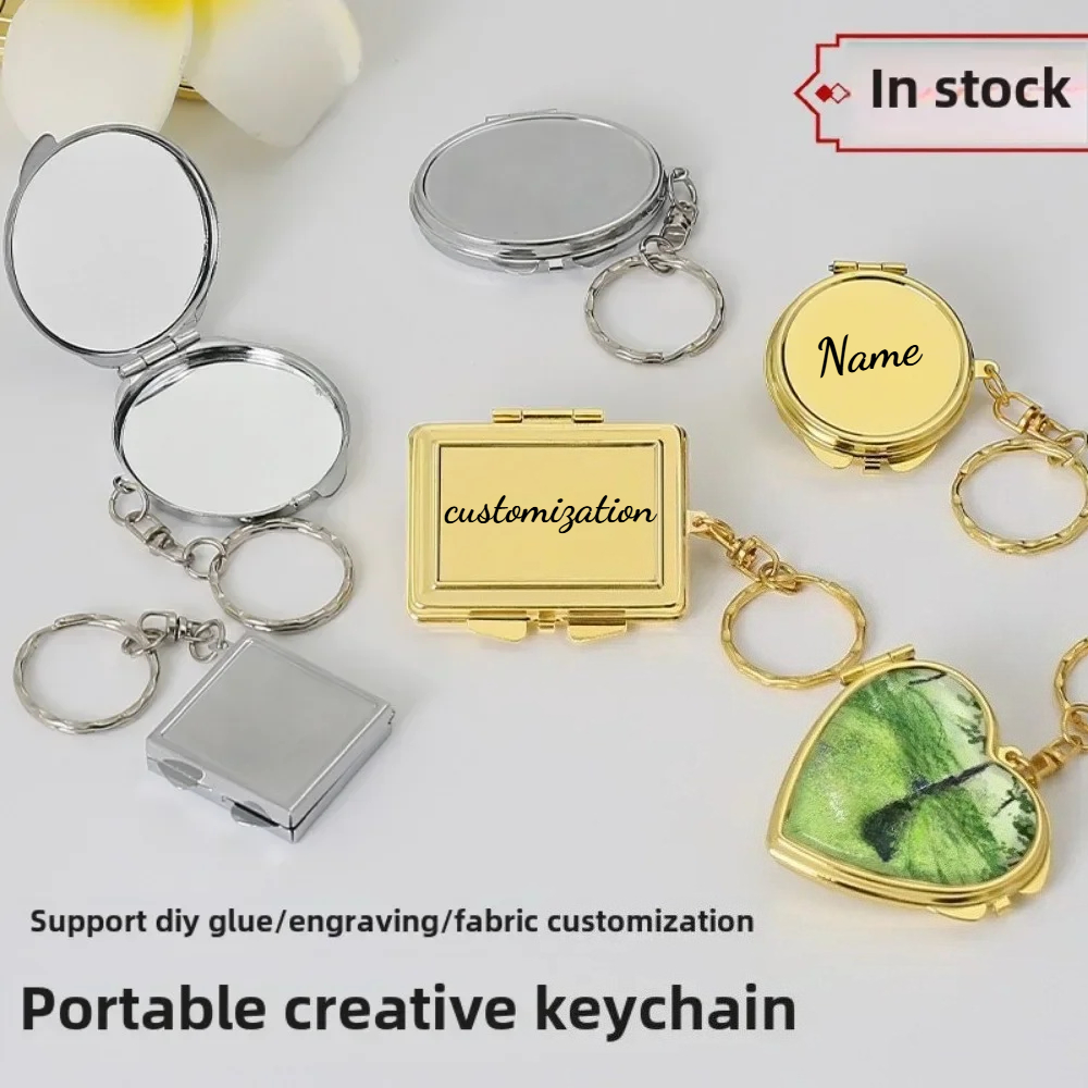 Women Accessories Logo - โลโก้ที่กําหนดเองชื่อโลหะสแตนเลสกระจกพวงกุญแจ Love Heart พวงกุญแจผู้หญิงจี้ Key CHAIN