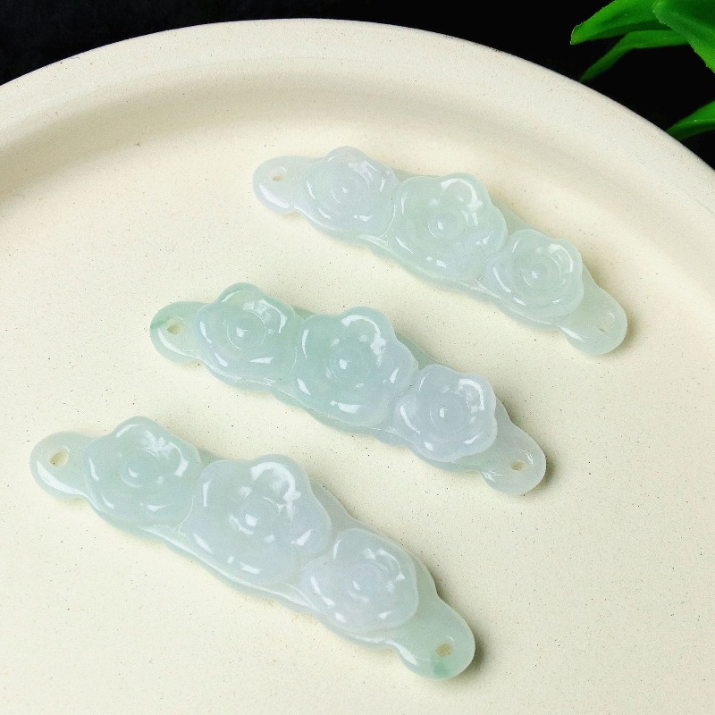 Women Accessories To Gift - 1 ชิ้น จี้หยกธรรมชาติรูปดอกไม้ อุปกรณ์ DIY เครื่องประดับหรูหรา