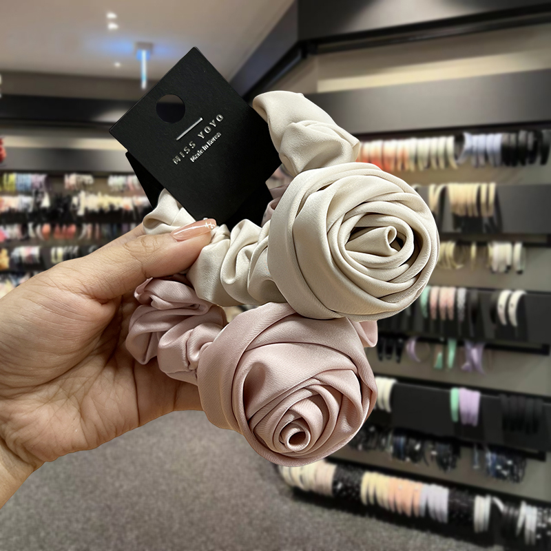Women Accessories Shop Design - อุปกรณ์เสริมการออกแบบเฉพาะของเครื่องประดับศีรษะเกาหลีความรู้สึกระดับไฮเอนด์ที่คาดผมที่เรียบง่ายดอกกุหลาบเชือกผมอารมณ์