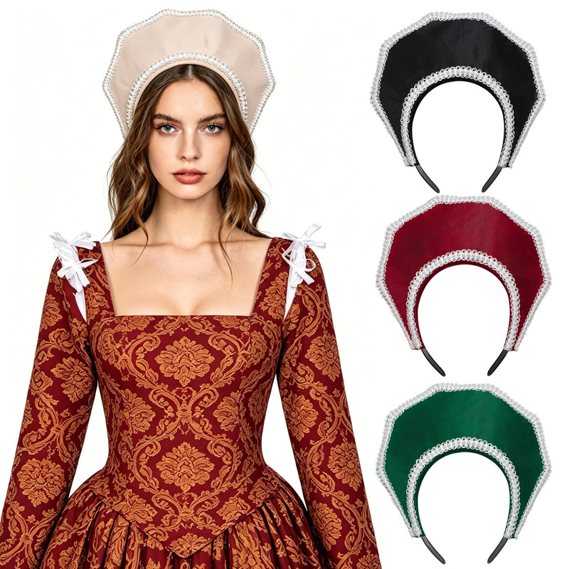 Women'S Victorian Era Accessories - เครื่องประดับศีรษะสตรีสไตล์วิคตอเรียนวินเทจ มงกุฎเอลิซาเบธทิวดอร์ ชุดคอสตูมสำหรับงานพาเหรด หมวกแอนน์ โบลีน มีสินค้าในสต็อก