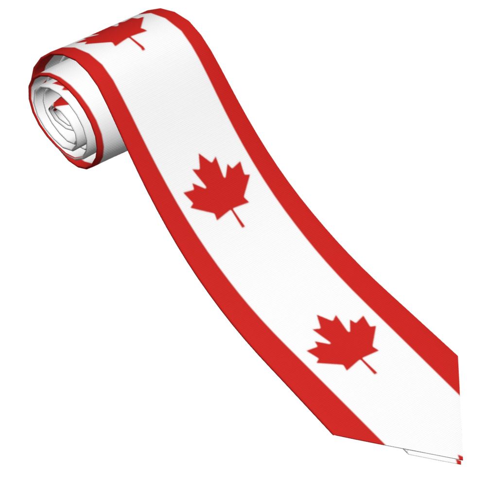 Women'S Accessories Canada - ธงของเนคไทแคนาดาสำหรับทุกเพศโพลีเอสเตอร์8ซม. อิสระคอกลมสำหรับผู้ชายเสื้อคลาสสิกเครื่องประดับเสื้อแต่งงาน