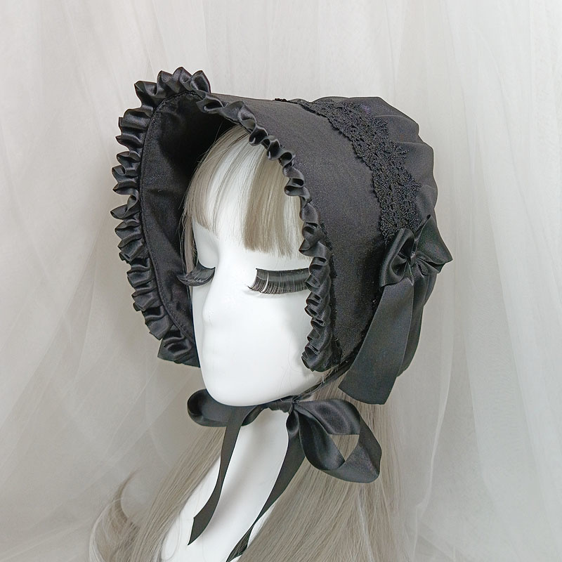 Women'S Victorian Era Accessories - Vintage Victorian Multilaye Lace Bonnet หมวก