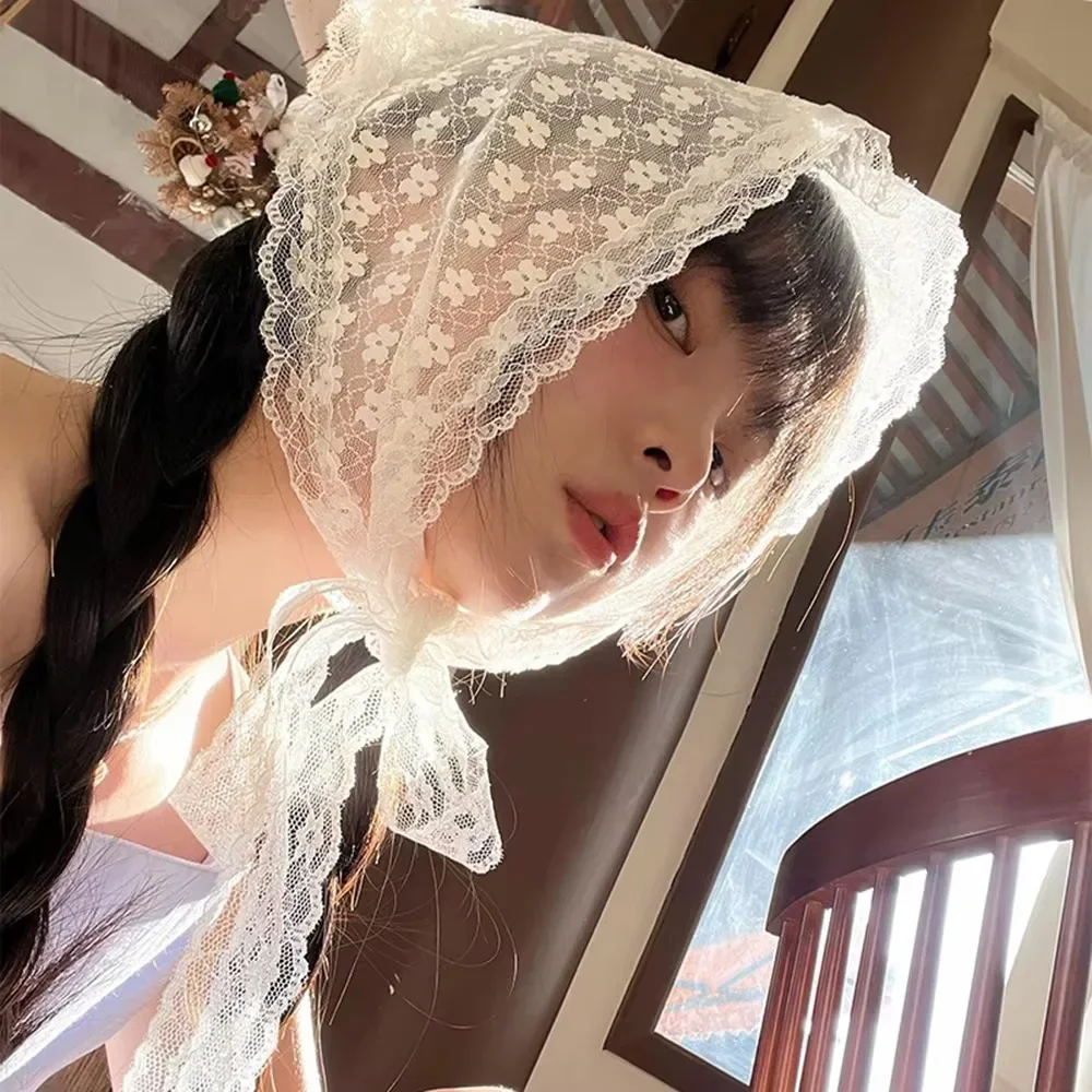 Women Accessories Shop Design - ผ้าพันคอผ้าลูกไม้สุดหรูสำหรับผู้หญิง – ริบบิ้นลายดอกไม้ระบายอากาศได้ดี เหมาะสำหรับการเดินทางและถ่ายภาพ
