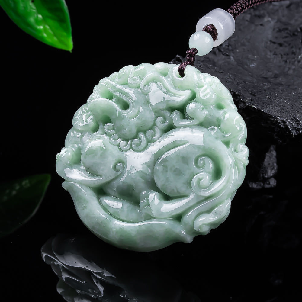 Women Accessories To Gift - หยกพม่าธรรมชาติ จี้ปี่เซียะ สร้อยคอแกะสลัก พระเครื่องแฟชั่น หยกแท้ เครื่องรางนำโชค